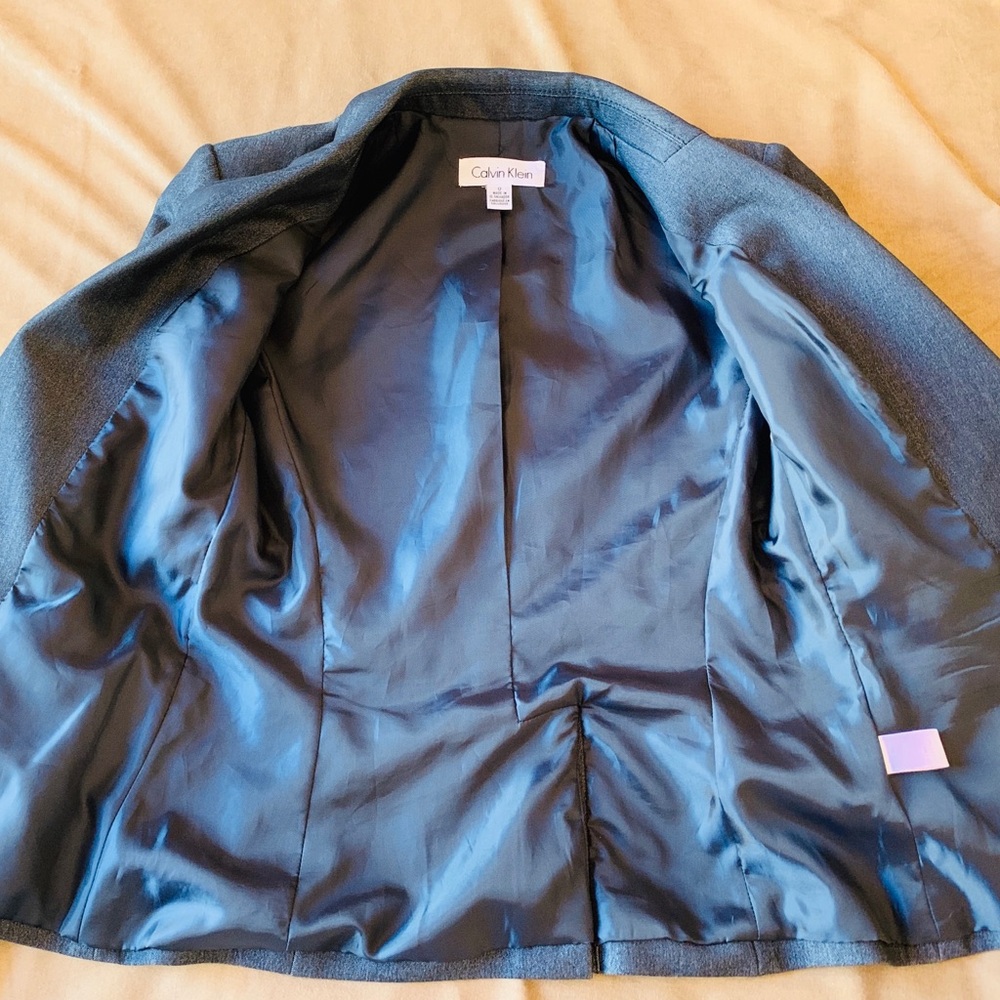 Calvin Klein Stretch Short Fitted Jacket Navy Blue - Picture 8 of 8